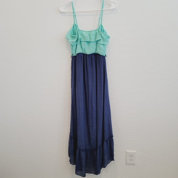 IZ Byer Color Block Maxi Dress Hi Low Hem Size S - Picture 13 of 16